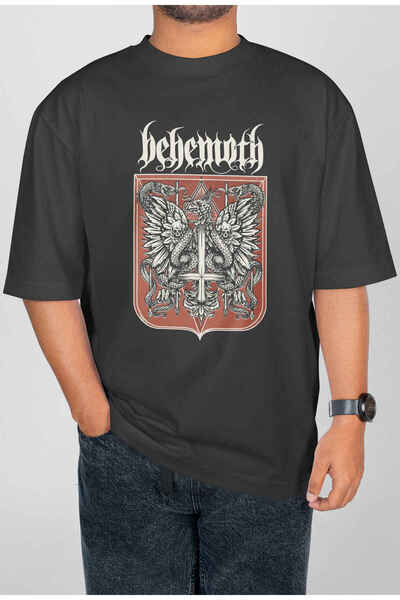 buzagi tasarım ürünleri Behemoth Digital Print Oversize Unisex T-Shirt
