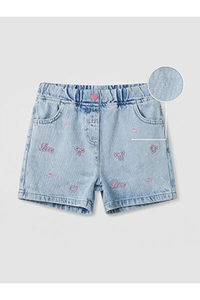 LC Waikiki I Beli Corded Embroidered Girls' Jean Shorts from Freezen Store