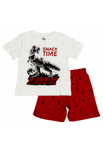 JURASSIC WORLD Καλοκαιρινές πυτζάμες με κοντά μανίκια, βαμβακερές, T.Rex