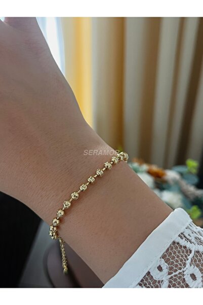 SERAMOR 14 K ALTIN RENKLİ XUPING DORİKA TOP PREMİUM BİLEKLİK