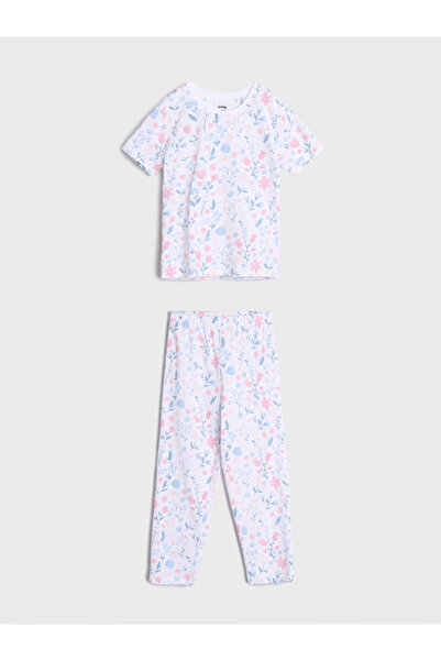 OEM Καλοκαιρινή βαμβακερή πιτζάμα δύο τεμαχίων με κοντά μανίκια και φλοράλ σχ...