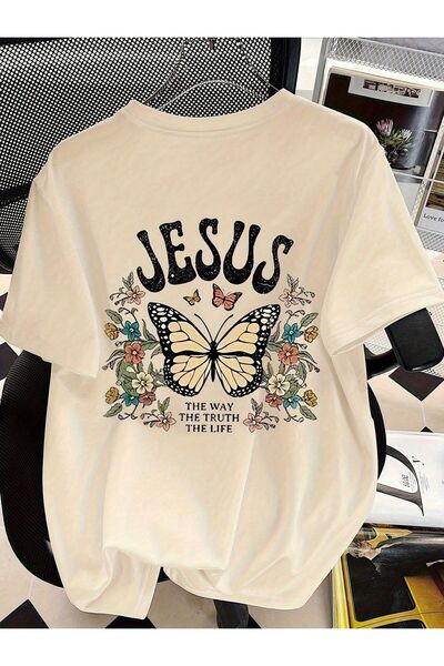 Joetsu ΓΥΝΑΙΚΕΙΟ T-shirt με στάμπα GESUS - Λαιμόκοψη ποδηλάτου