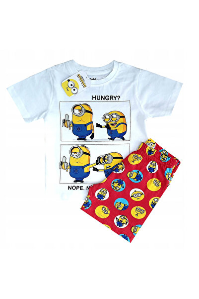 Minions Καλοκαιρινές πυτζάμες με κοντά μανίκια, βαμβακερές.