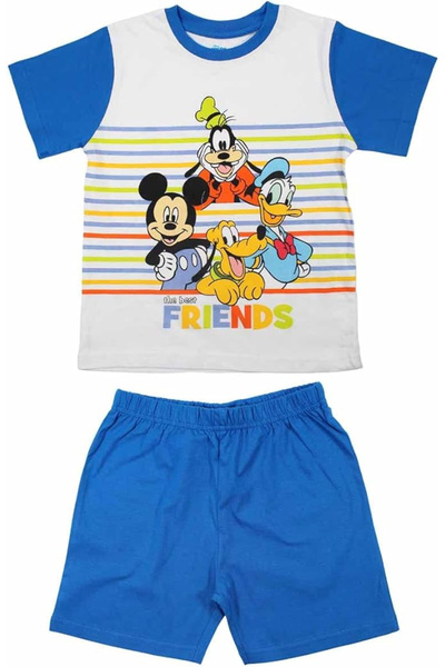 Disney Mickey Mouse Καλοκαιρινές πυτζάμες με κοντά μανίκια, βαμβακερές, Μίκυ ...
