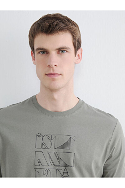 LC Waikiki Zero Roba Yaka Istanbul Printed Men's Combed Cotton T-Shirt from U...