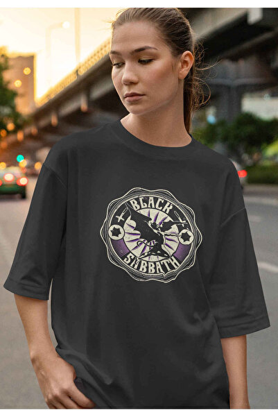 buzagi tasarım ürünleri Black Sabbath Digital Print Oversize Unisex T-Shirt
