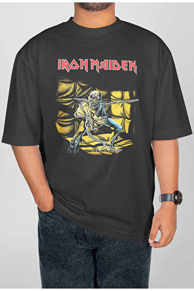 buzagi tasarım ürünleri تي شيرت Iron Maiden ذو الطباعة الرقمية كبير الحجم للج...