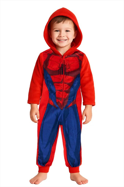 SPIDERMAN Fluffy Overall Style Onesie Pajamas