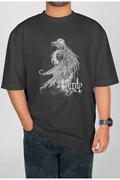 buzagi tasarım ürünleri تي شيرت للجنسين بطباعة رقمية كبيرة الحجم من Lamb of God