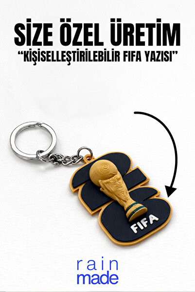 Rainmade Fifa World Cup Özel İsim Baskılı Anahtarlık - Gold Kupa Hediyelik An...
