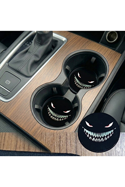BsElektronik Set de 2 suporturi pentru pahare din plexiglas pentru interiorul mașinii, design Shark, 65 mm (6,5 cm)
