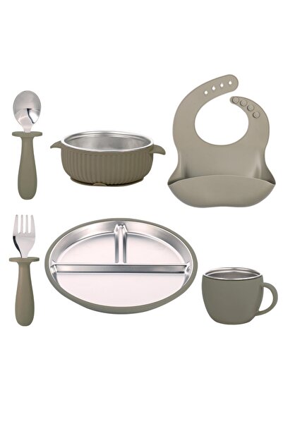 Myra Shop 304 Paslanmaz Çelik Bebek Ek Gıda Beslenme Tabak Seti 6 Parça