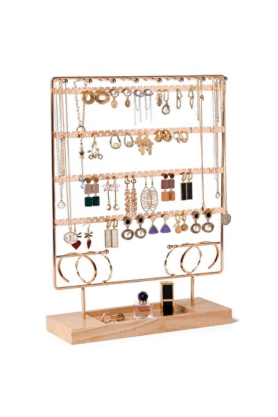 OEM Jewelry Stand with 6 Levels, 208 Holes for Earrings, Double-Sided Chain H...