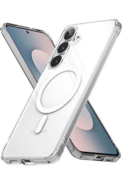 USIDE Samsung S25 FE Ultra İnce Sert Mika Şeffaf Kılıf Sararmaz Magsafe Uyuml...