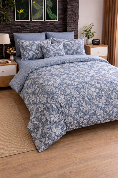 Peacock Σετ Παπλωματοθήκης Διπλό 4 Τεμάχια 100% Βαμβάκι