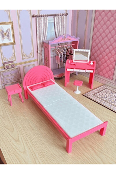 Dumledo Model Bebek Yatak Odası Seti | 15 Parça Dekoratif Bebek Evi Seti | +3...