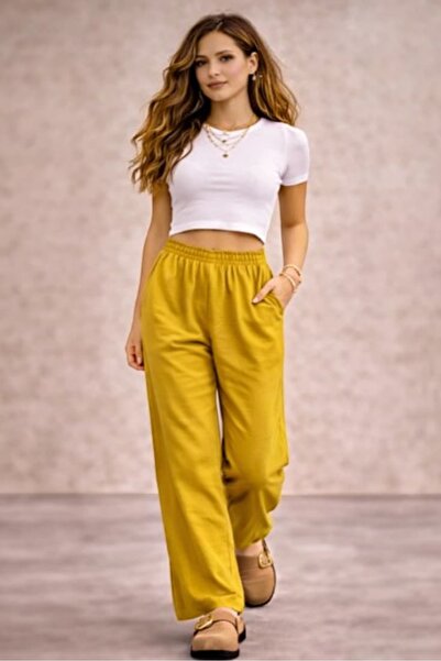 bb butik basic Γυναικείο παντελόνι από ύφασμα Draped Ayrobin - Βασικό παντελό...