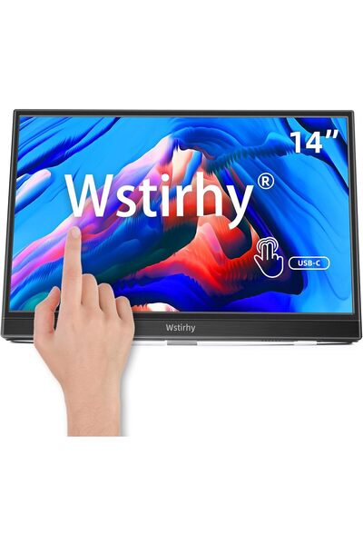 WST Wstirhy Φορητή Οθόνη Αφής USB C 14 ιντσών 1920 x 1080P IPS με Ηχεία, HDMI...