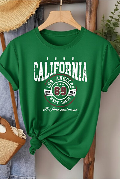 l'eivor Γυναικείο χακί μπλουζάκι California Printed