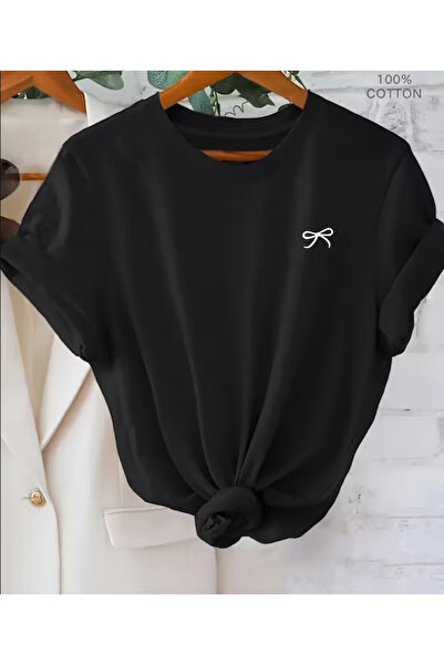 NOURAM Women's Casual Short Sleeve T-Shirt - Butterfly Top with Bow Detail, C...