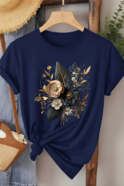 l'eivor Μαύρο λουλούδι Μπουκέτο Ειδικού Σχεδίου Γυναικείο T-shirt