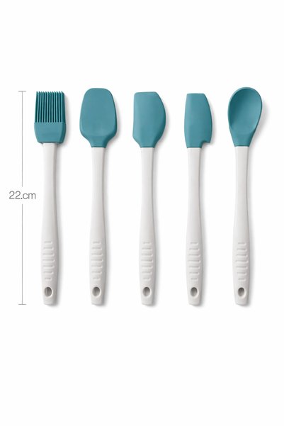 evolis kitchen 5 Pieces Heat Resistant Fireproof Mini Silicone Spatulas Mint Green