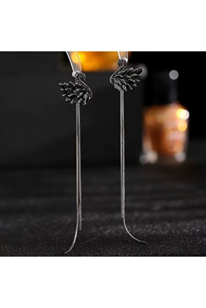 Miss Wang Ladies' zircon swan tassel earrings