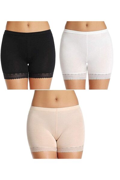 Glamroot Women's/Girl's Cotton Lycra Shorts With Lace Trim Cycling/Safety/Und...