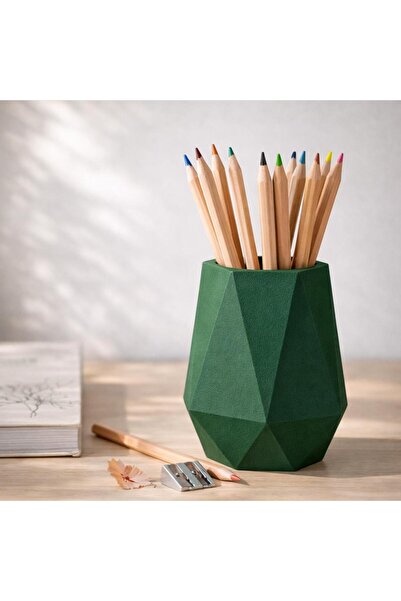 Basart Modern Geometrik Kalemlik - Dekoratif Masa Üstü Düzenleyici Ofis ve Ok...
