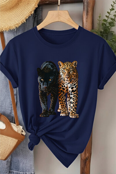 l'eivor Μπλουζάκι από βαμβακερό Leopard Printed