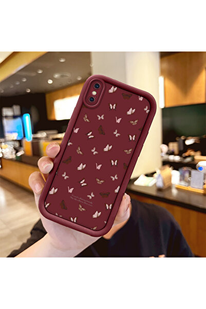 ucuc iPhone XS Max Uyumlu Darbeye Dayanıklı Kamera Korumalı Bordo Silikon Bas...