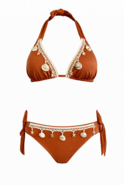 SAILOR moda Üçgen Deniz Yıldızlı Aksesuarlı Bikini Takım