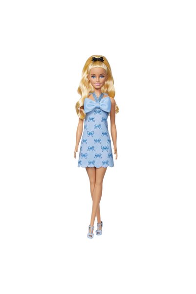Barbie Mavi Fiyonklu Elbiseli Fashionistas Bebeği HYT93