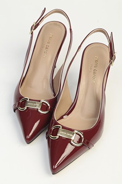Pierre Cardin Γυναικεία παπούτσια με τακούνι από λουστρίνι μπορντό PC-55774