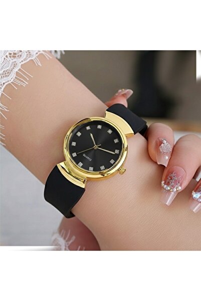 FASHION ساعة يد أنيقة بلون ذهبي للنساء