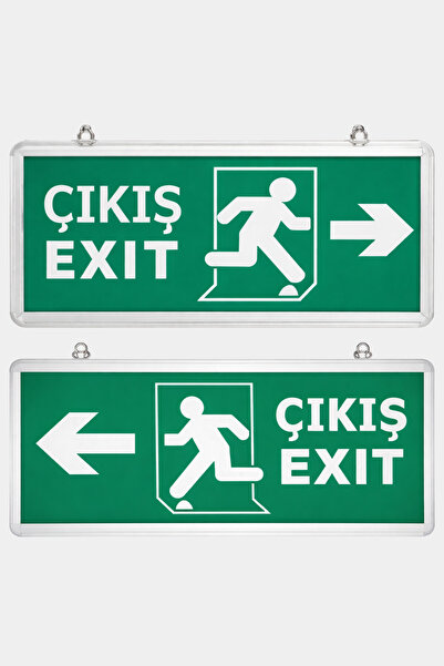 ENFE Şarjlı LED Sağ - Sol Yön Acil Çıkış Armatürü Exit Tabelalı 2'li