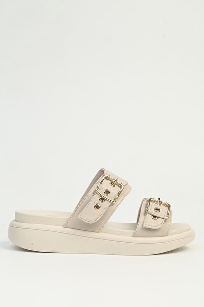 Pierre Cardin Κρεμ γυναικείες παντόφλες PC-7810