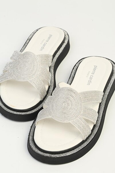 Pierre Cardin Λευκές Γυναικείες Παντόφλες PC-7909