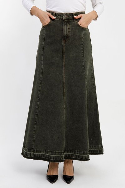 VELLICHOR FUSTĂ DIN DENIM VERDE PENTRU FEMEI, MODEL A
