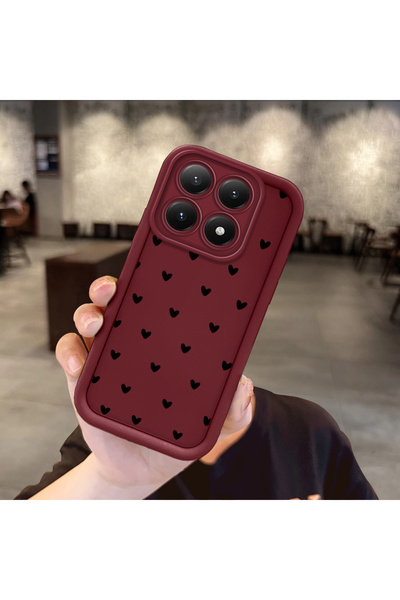 ucuc Mi 15T 5G Uyumlu Darbeye Dayanıklı Kamera Korumalı Bordo Silikon Baskı D...