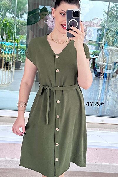 İnce Topuk Φόρεμα Aerobin με λαιμόκοψη 4y296