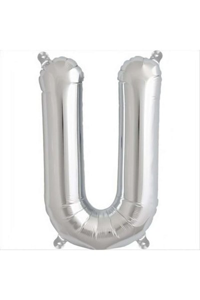 Shop Carnaval Balon din folie, în formă de U, culoare argintie, 41 cm, 1 buc.