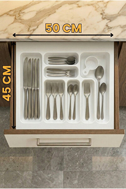 almital mobilya aksesuarları furniture accessories 50x45 cm. 7 Gözlü Beyaz Çe...