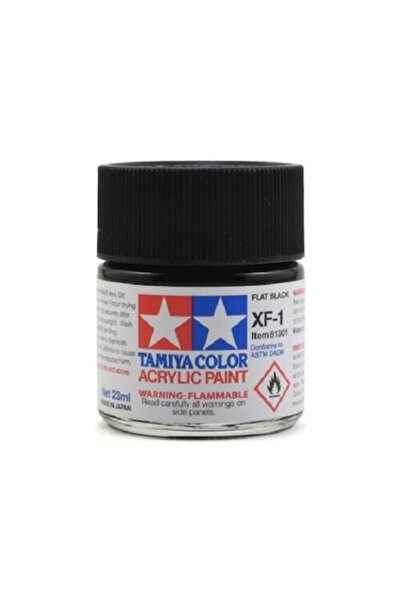 TAMIYA 81701 XF-1 Flat Black 10 ml acrylic paint for model making (matt)