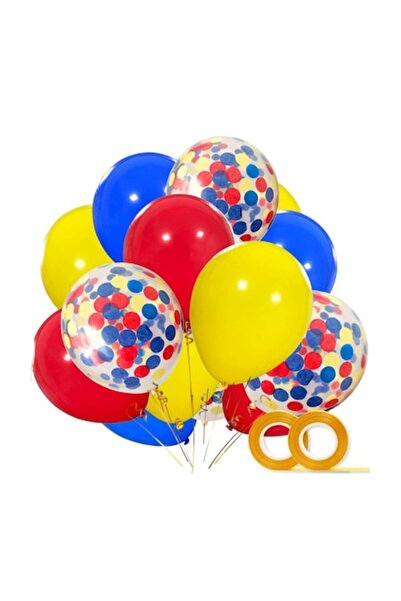 Shop Carnaval Set de 12 baloane din latex, tricolore