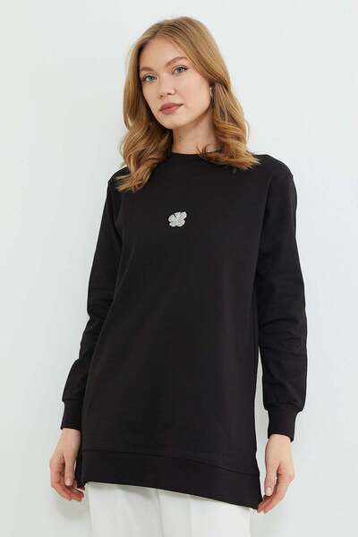 Fulla Moda Туніка оверсайз Fullamodest з тисненням квітки лотоса