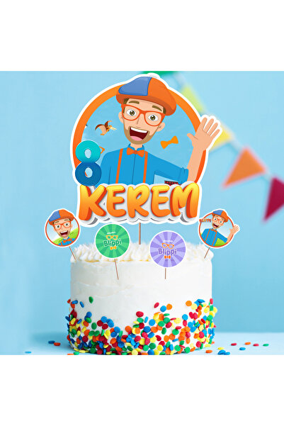 Parti Evreni Kişiye Özel Blippi Temalı Pasta Süsü Seti