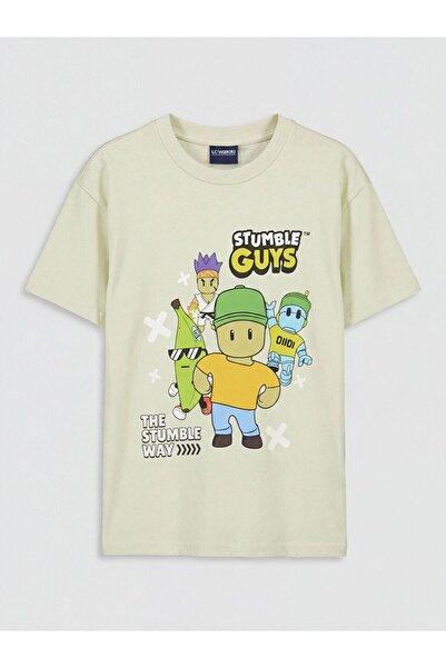 LC Waikiki تي شيرت LCW Kids Crew Neck Stumble Guys مطبوع للأولاد