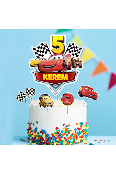 Parti Evreni Kişiye Özel Cars Temalı Pasta Süsü Seti