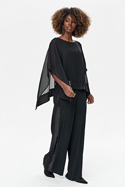 Blue Shadow Lise Black Women's Trousers 34